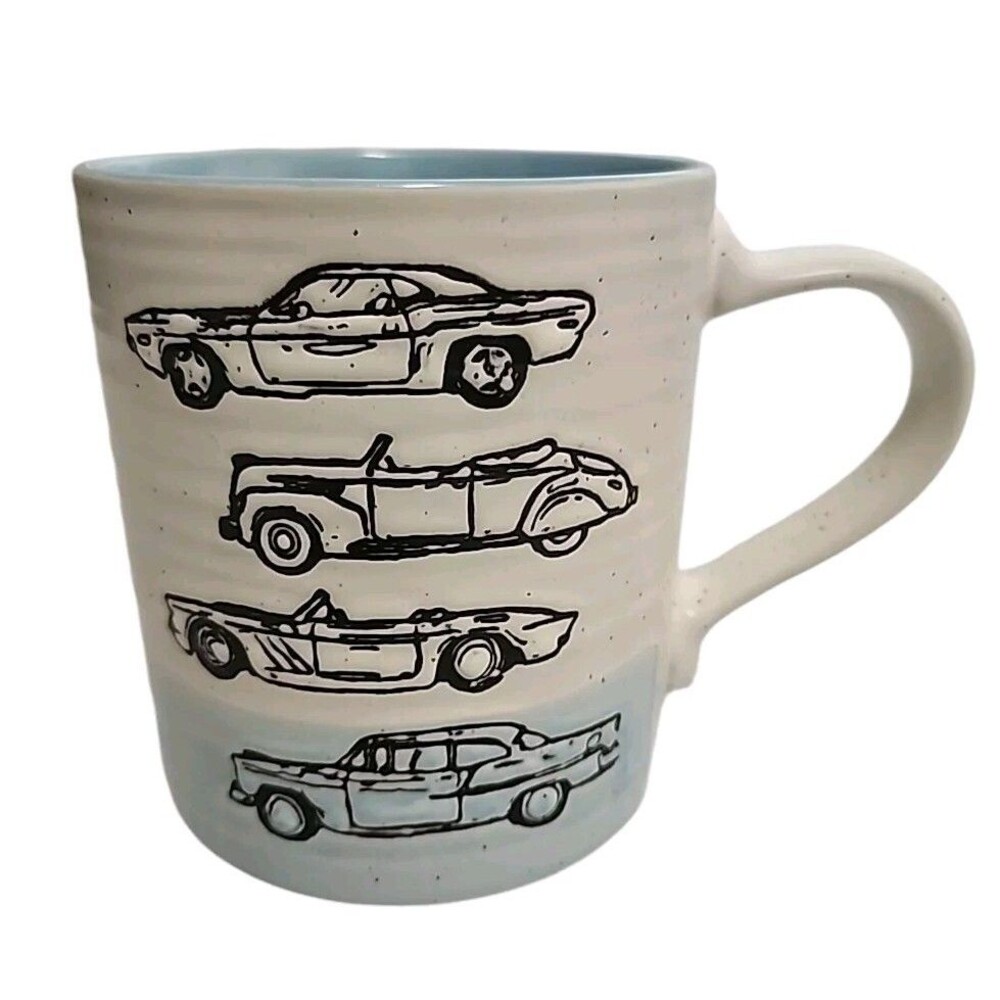 RACE CARS Motorhead Large Coffee Mug Cup Blue 16 Ounce Etched By Love It